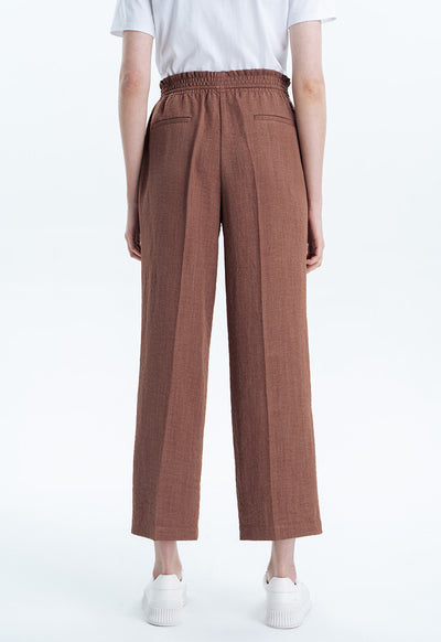 Solid Trouser With Elastic Waist