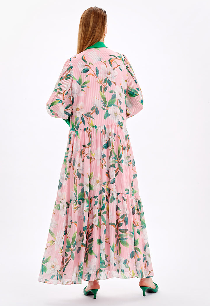 knee length dresses for ladies Tiered Floral Print Maxi Dress – ZAY