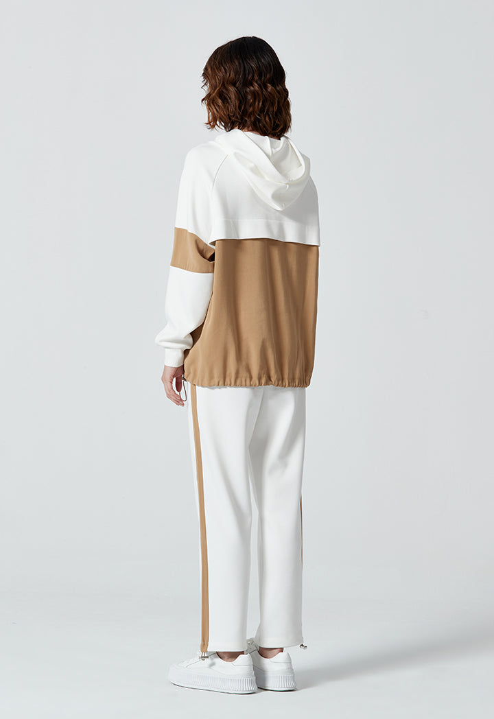 Contrast Color Block Jersey Blouse