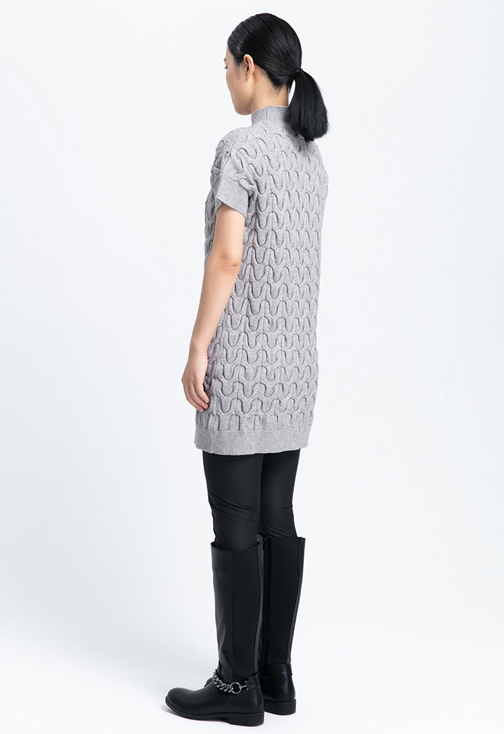 Even Pattern Knitted Solid Dress