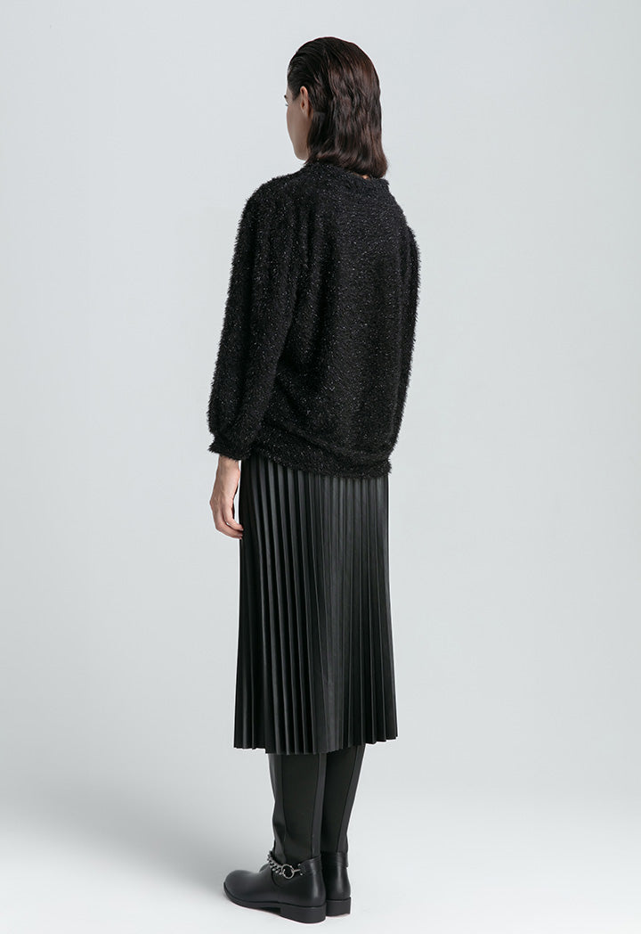 Lurex Fringed Solid Blouse