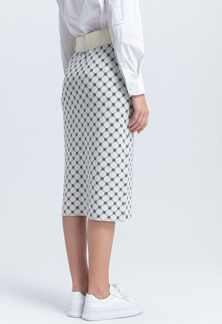 White Black Monogram Skirt