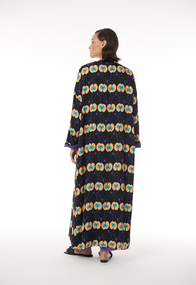 All Over Printed Multicolored Open Abaya