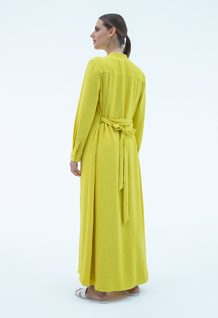 Maxi Shirt Dress With Self-Fabric Belt – ZAY