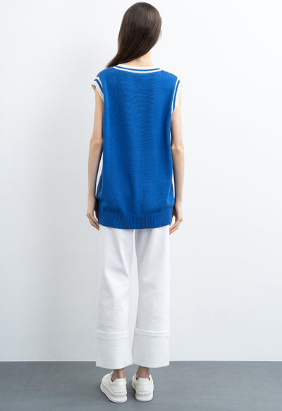 Contrast Knitted Vest