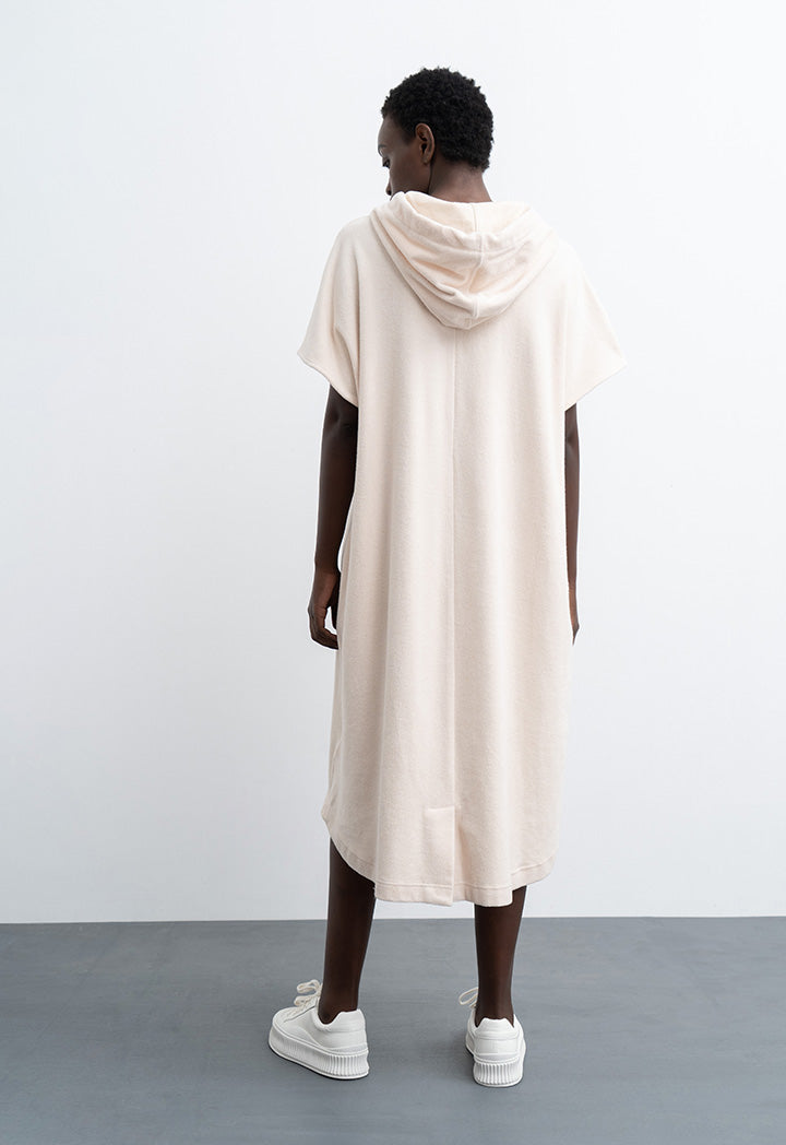 Soft-Textured Hooded Dress