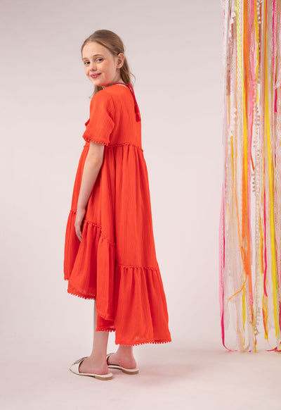 High Low Pleated Dress