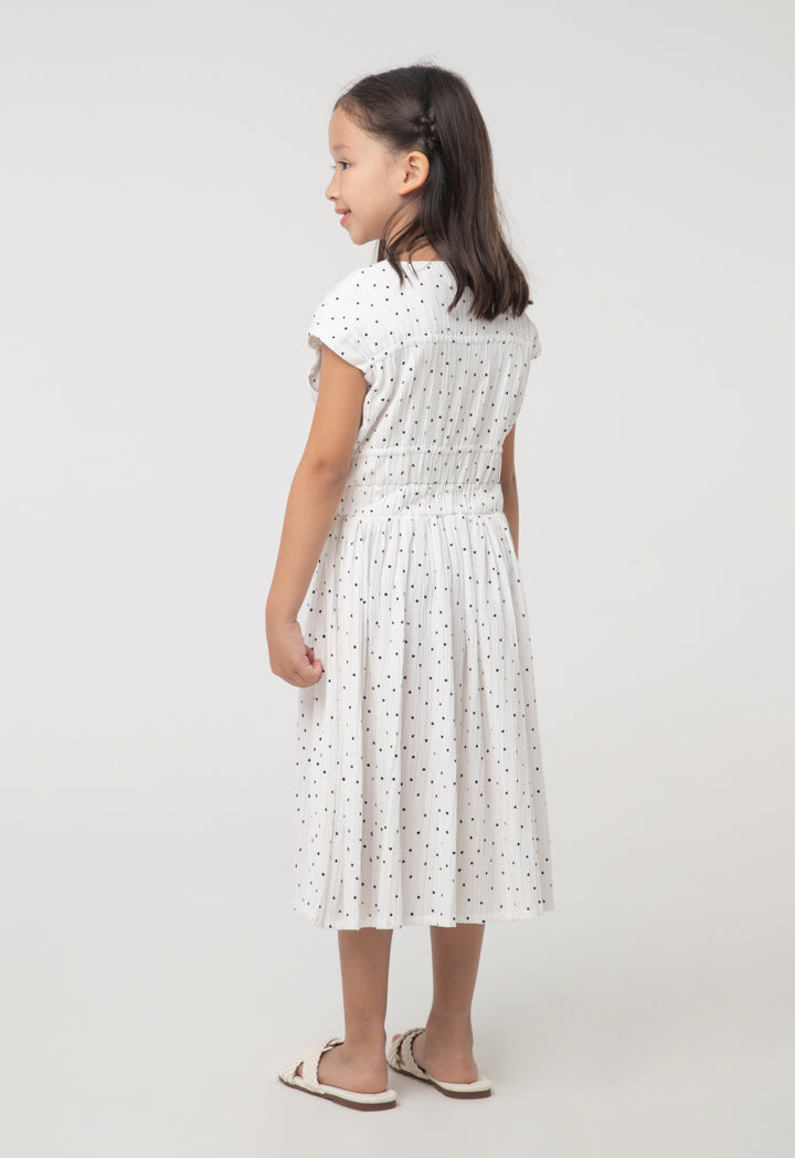 Drawstring Bodice Elasticated Polka Dot Dress
