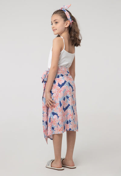 Floral Print Wrap Around Dress With Shrug Sets