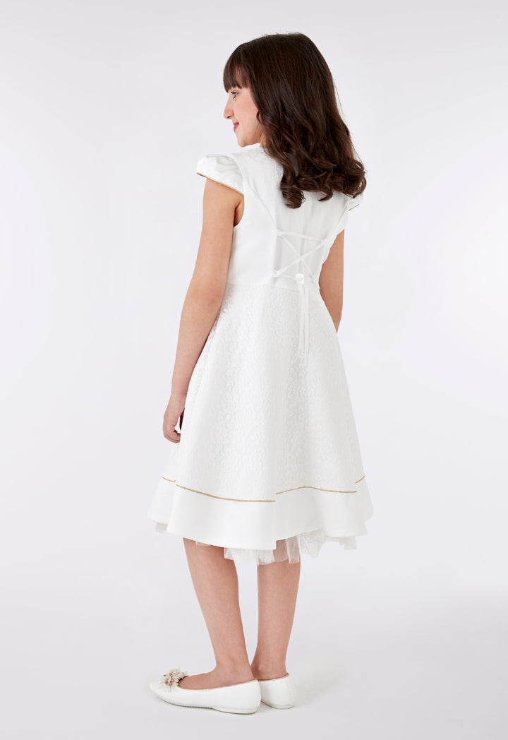 Contrast Piping Lace Dress