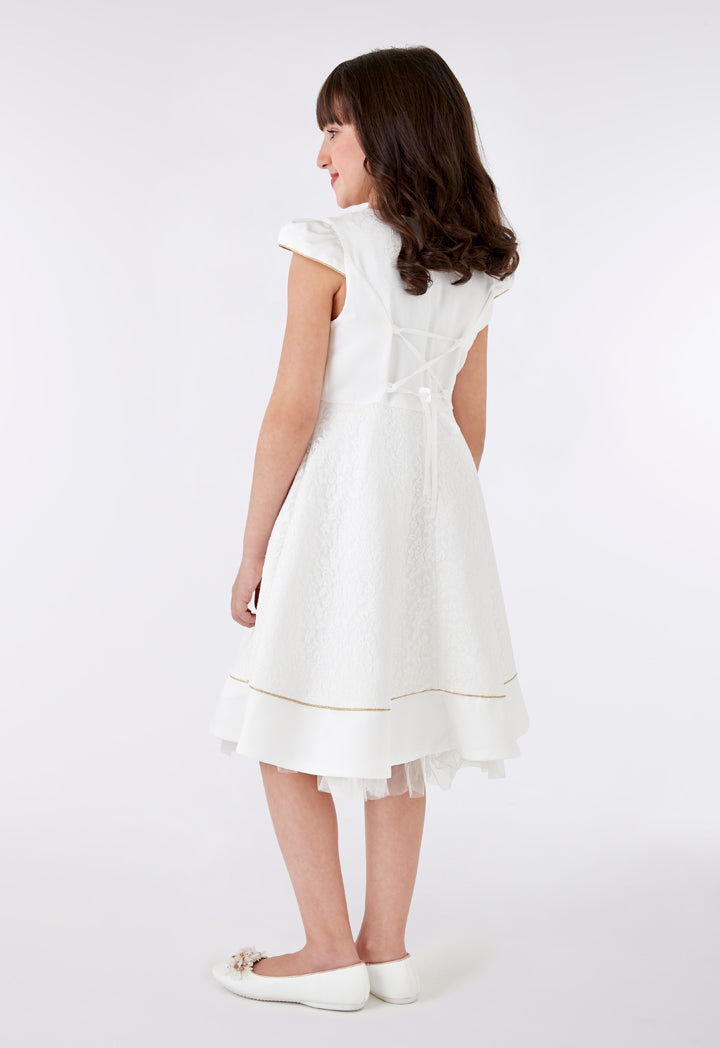 Contrast Piping Lace Dress  ZAY