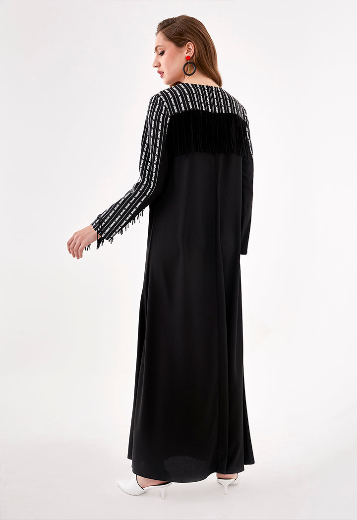 Print Fringe Dress