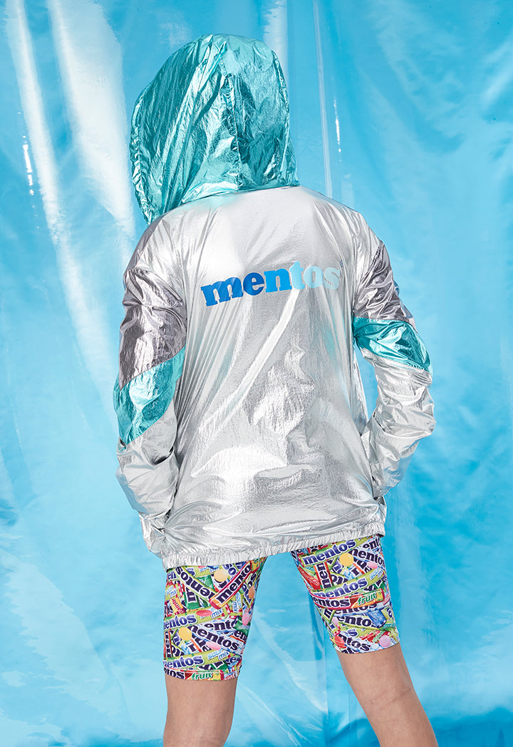 Hooded Metallic Windbreaker Jacket