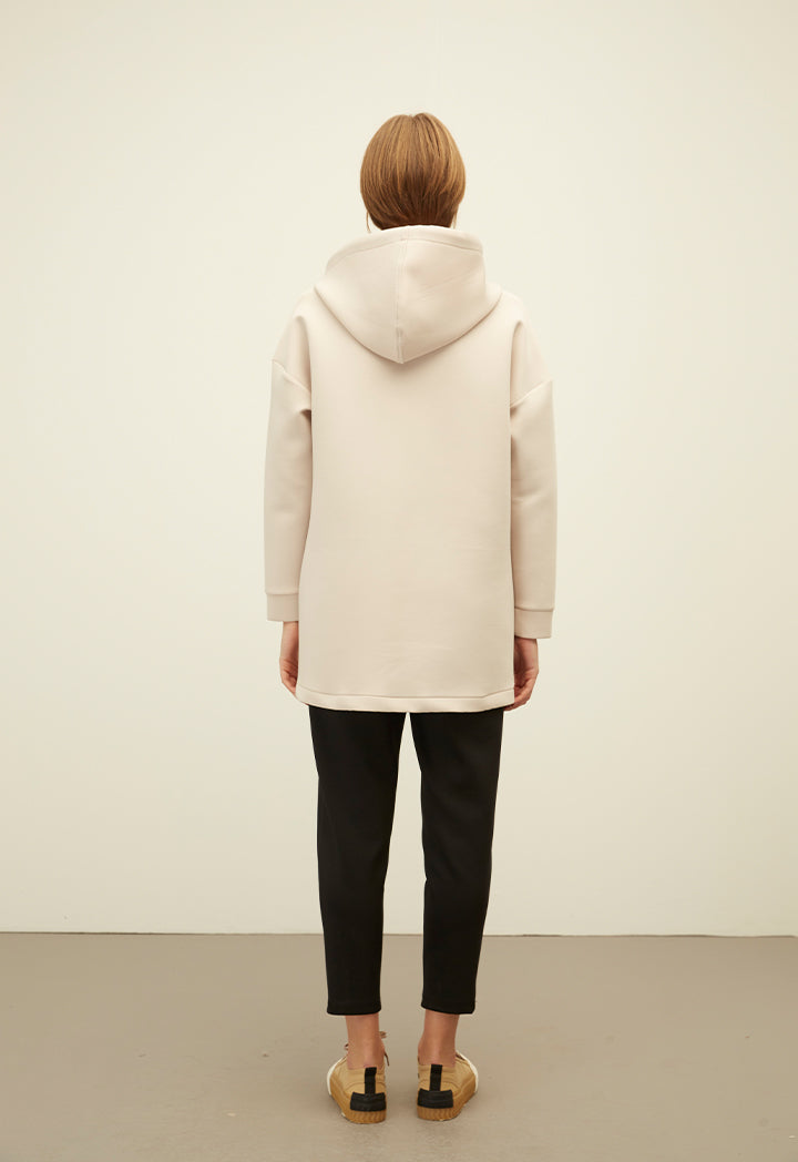 Scuba Zip Up Long Blouse