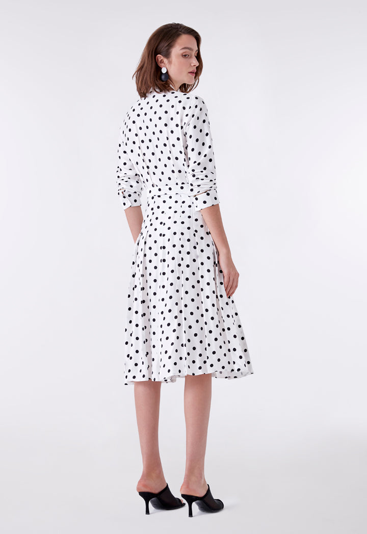 トップス polka dot shirt dress Polka Dot Midi Shirt Dress – ZAY