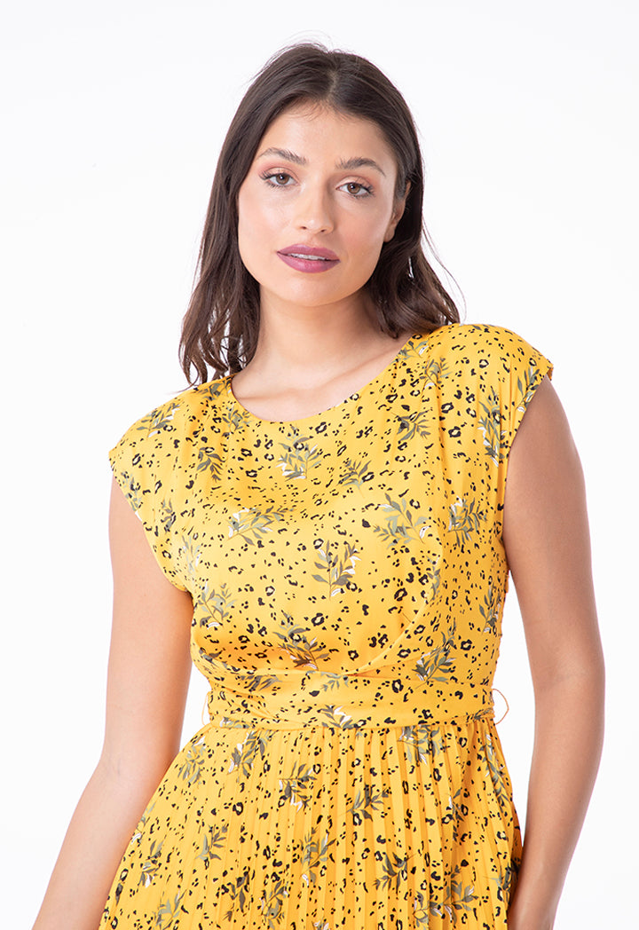 Tie Waist Printed Dress