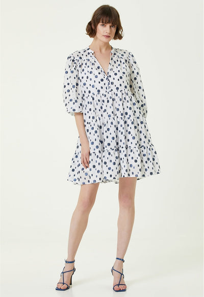 Network Mini Dress Blue/White