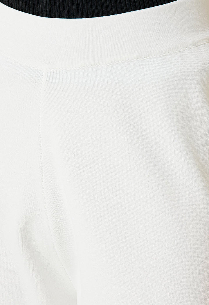 Club Wide Knitwear Trouser White