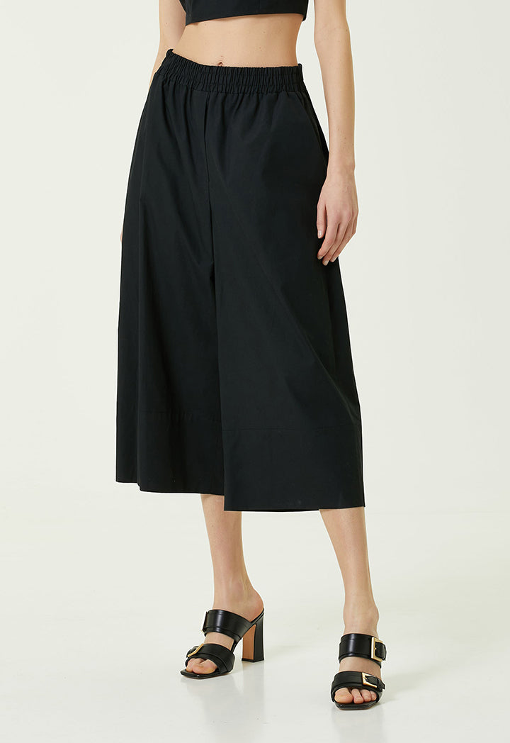 Collection Wide Leg Cropped Trouser Black