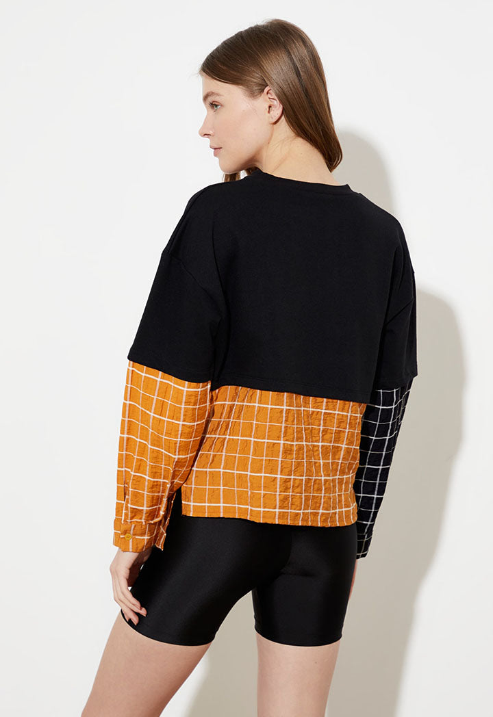 Colourblock Asymmetric Hem Sweatshirt