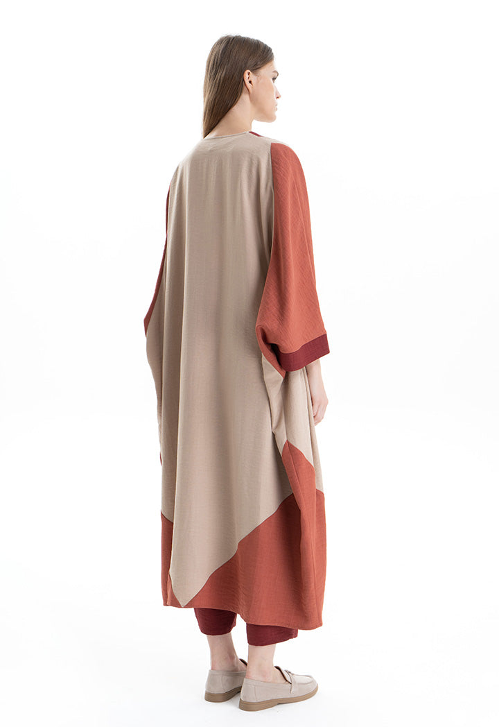 Multicolored Patch Open Maxi Abaya