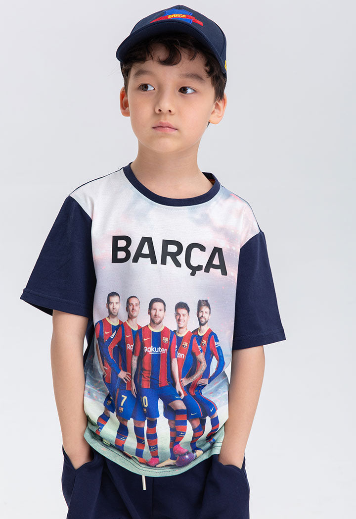 Barcelona Front Print Crew Neck T-Shirt