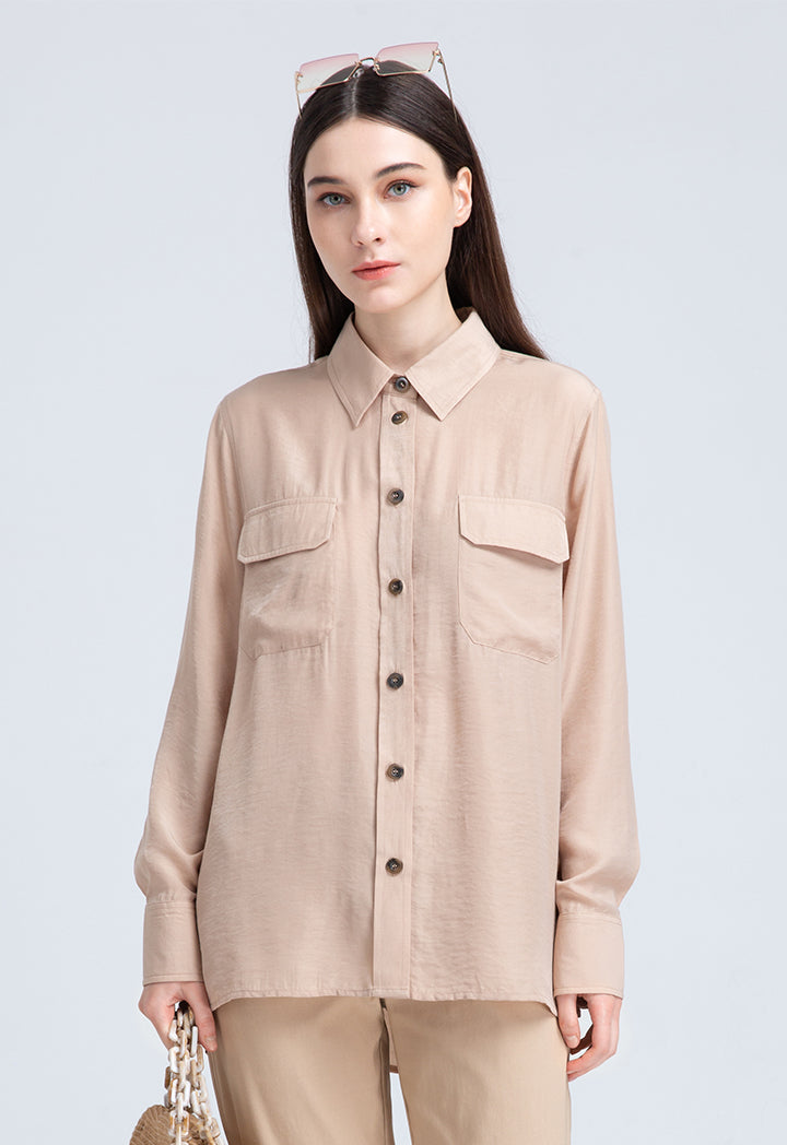 Solid Crepe Textured Shirt