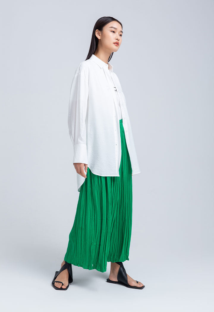 Crinkle Wide Solid Culottes