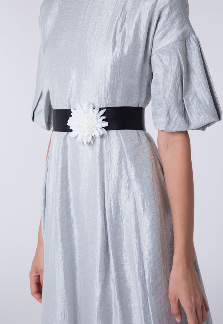 Holographic Shimmer Midi Dress