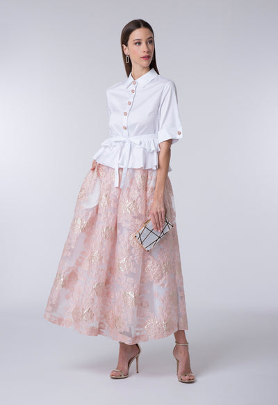 Blush Jacquard Skirt