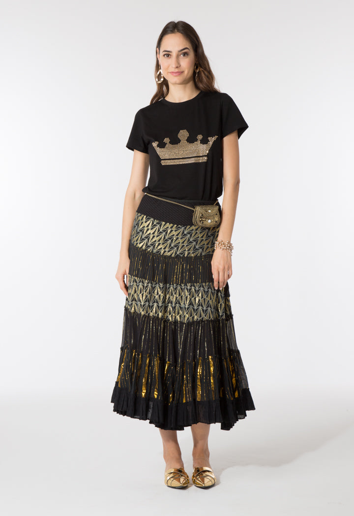 Multi Print Tiered Skirt
