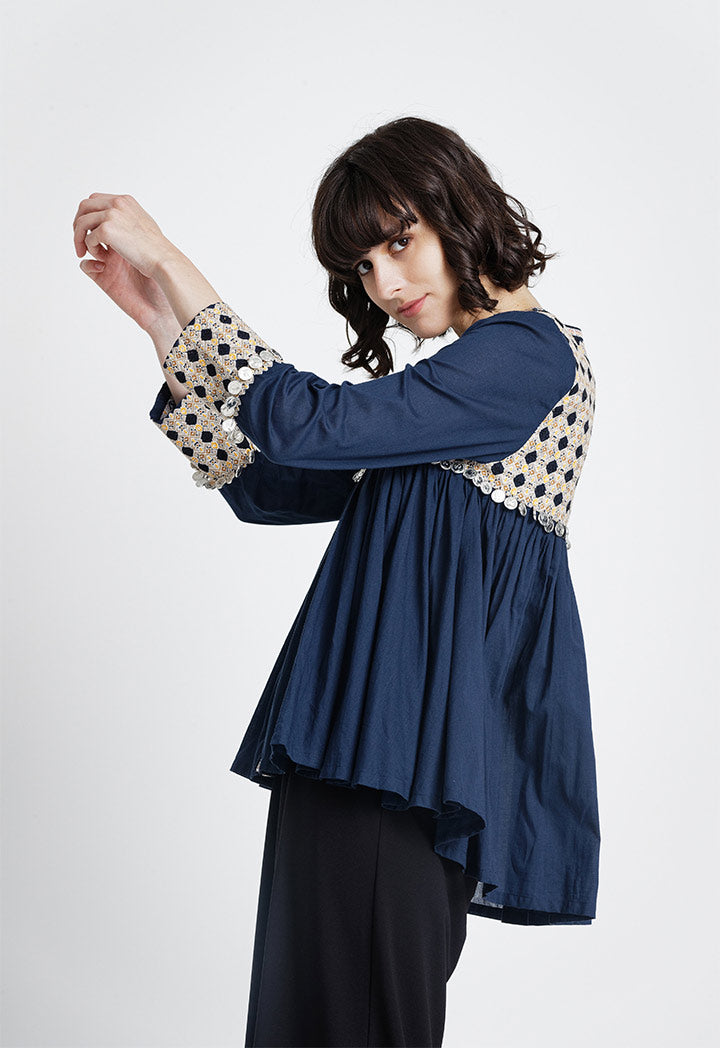 Embroidered Coin Detailed Blouse