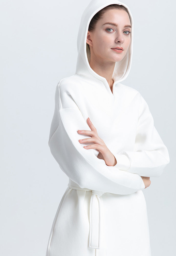 Neoprene Long Sleeve Hooded Blouse