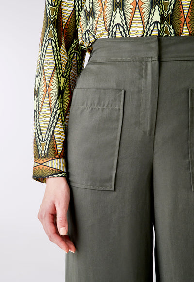 High Waisted Patch Pocket Trouser