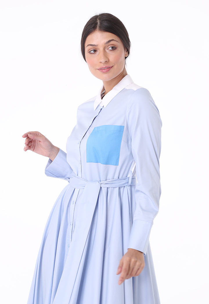 Color Block Shirt Dress