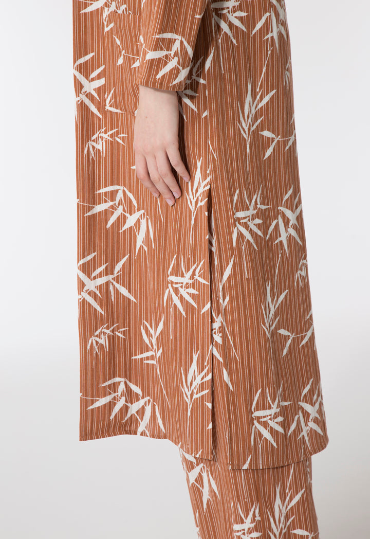 Bamboo Striped Rust Kimono