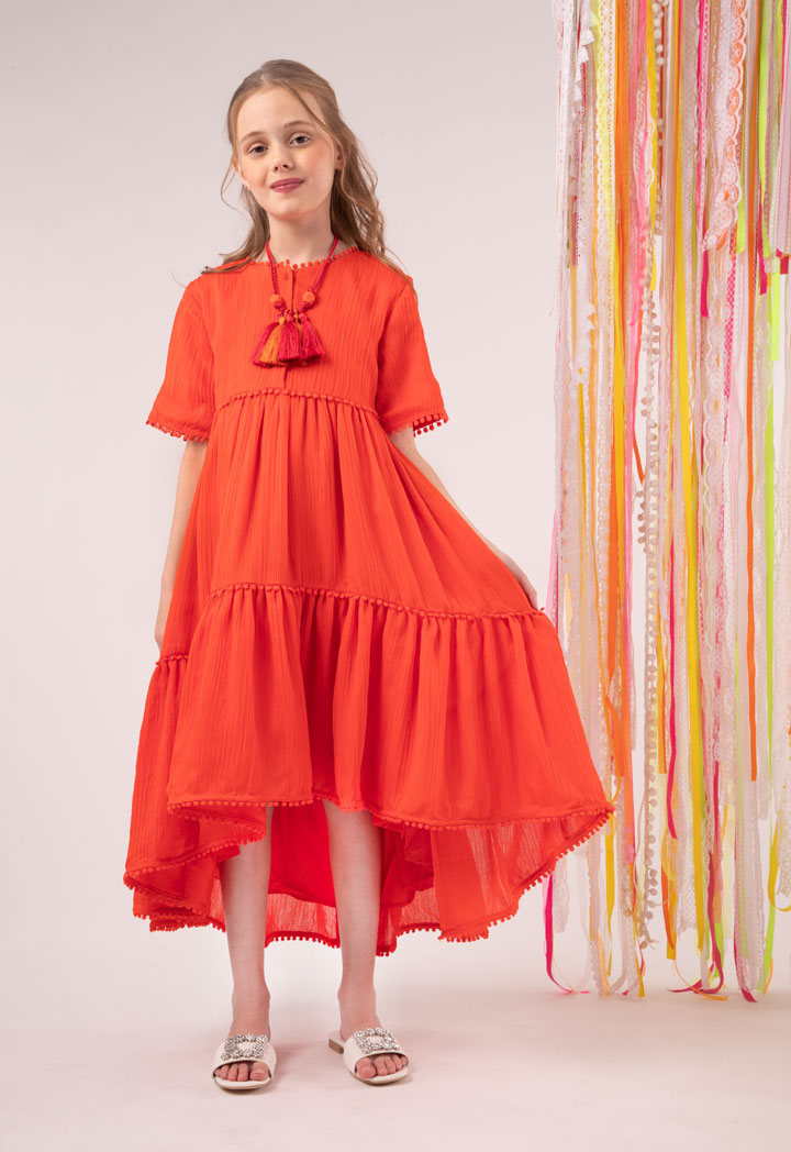 High Low Pleated Dress