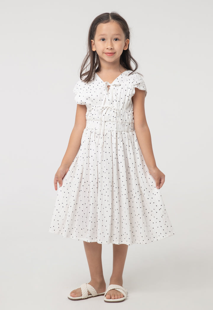 Drawstring Bodice Elasticated Polka Dot Dress