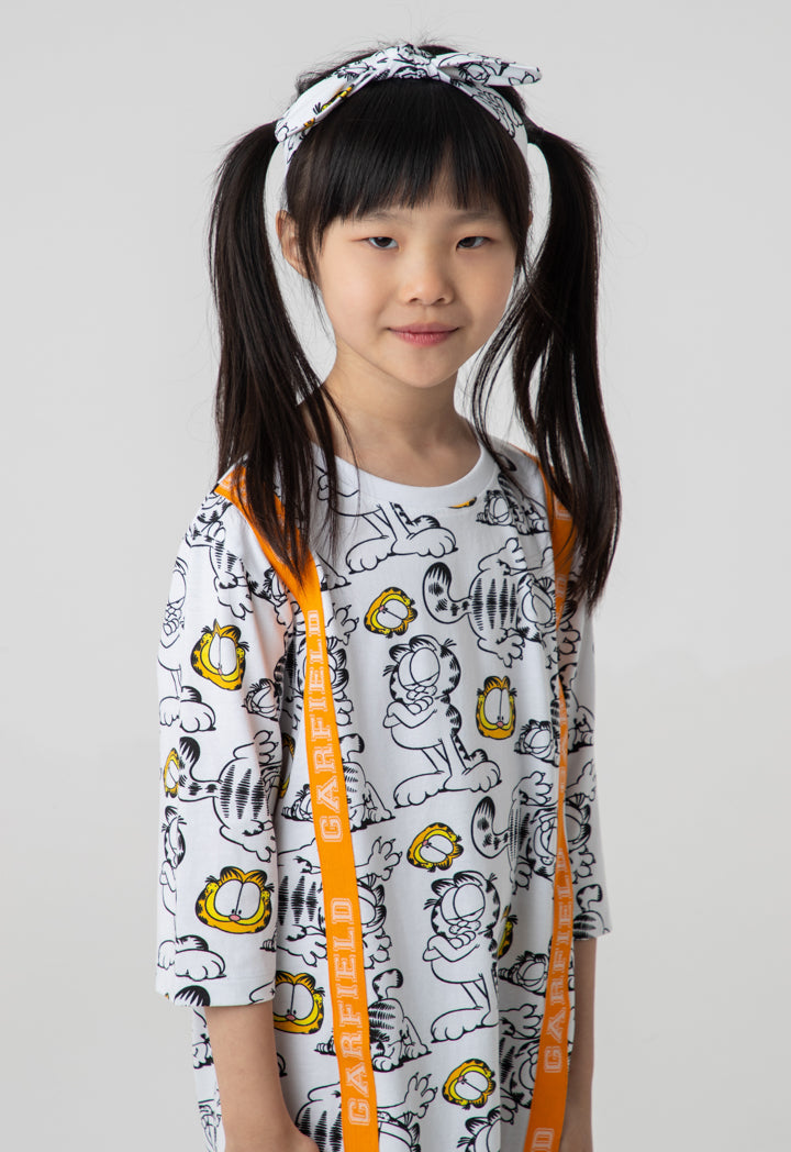 Garfield Classic Print T-Shirt Dress And Headband