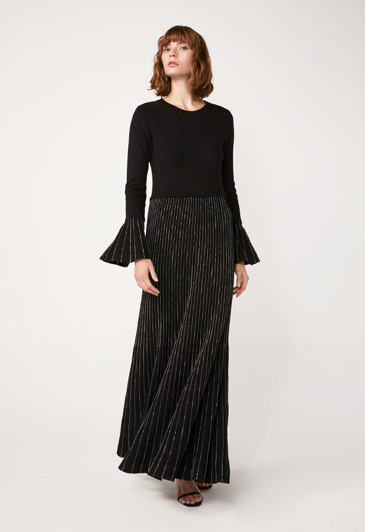 Lurex Stripe Texture Solid Dress