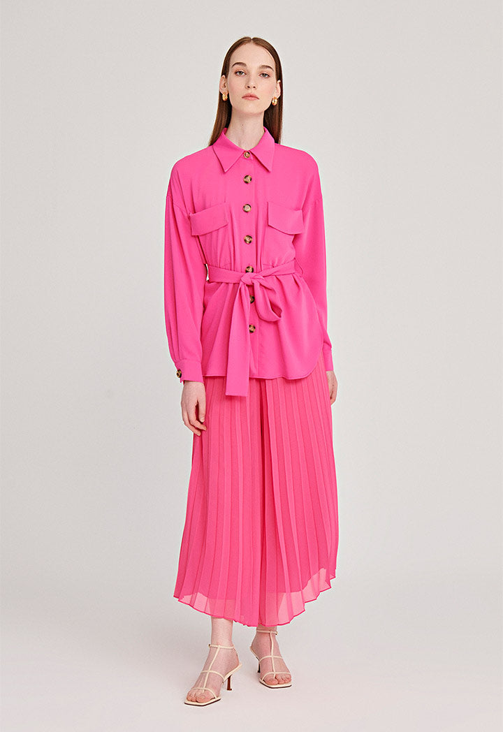 Accordion Pleated Flare Culottes
