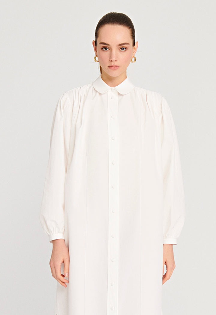 Peter Pan Collar Poplin Shirt Dress