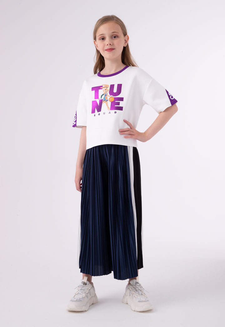 Side Stripe Pleated Culottes