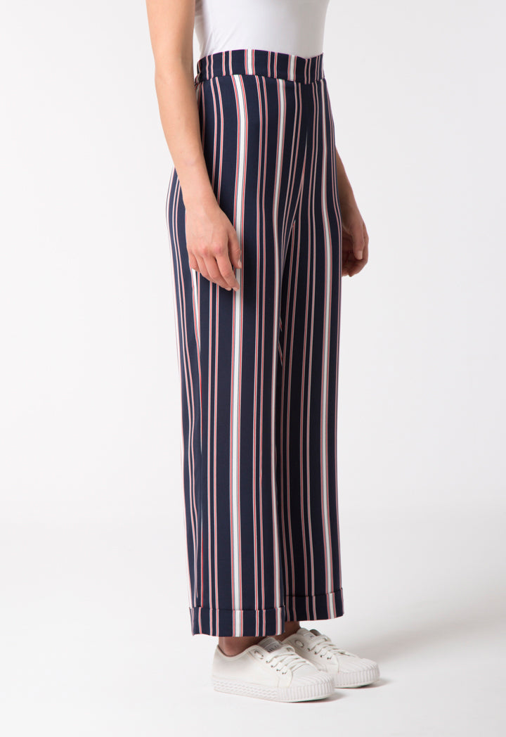 Striped Crepe Trousers