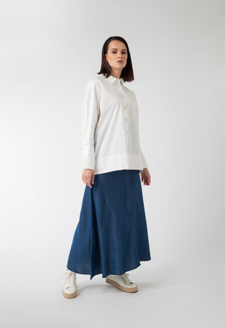 Circular Long Denim Skirt