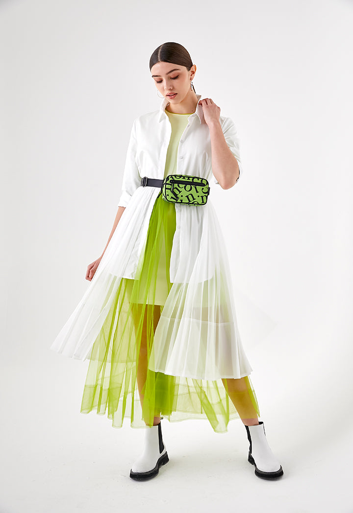 Green Mesh Tulle Outer Dress