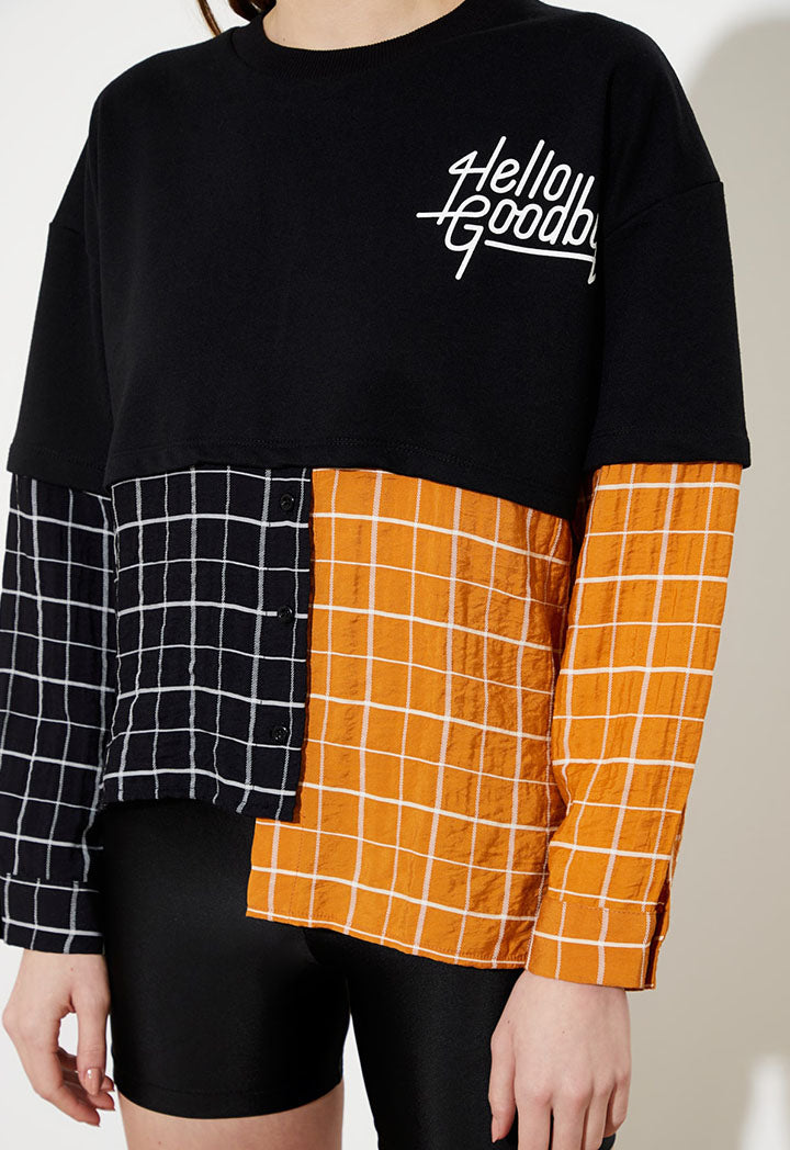 Colourblock Asymmetric Hem Sweatshirt