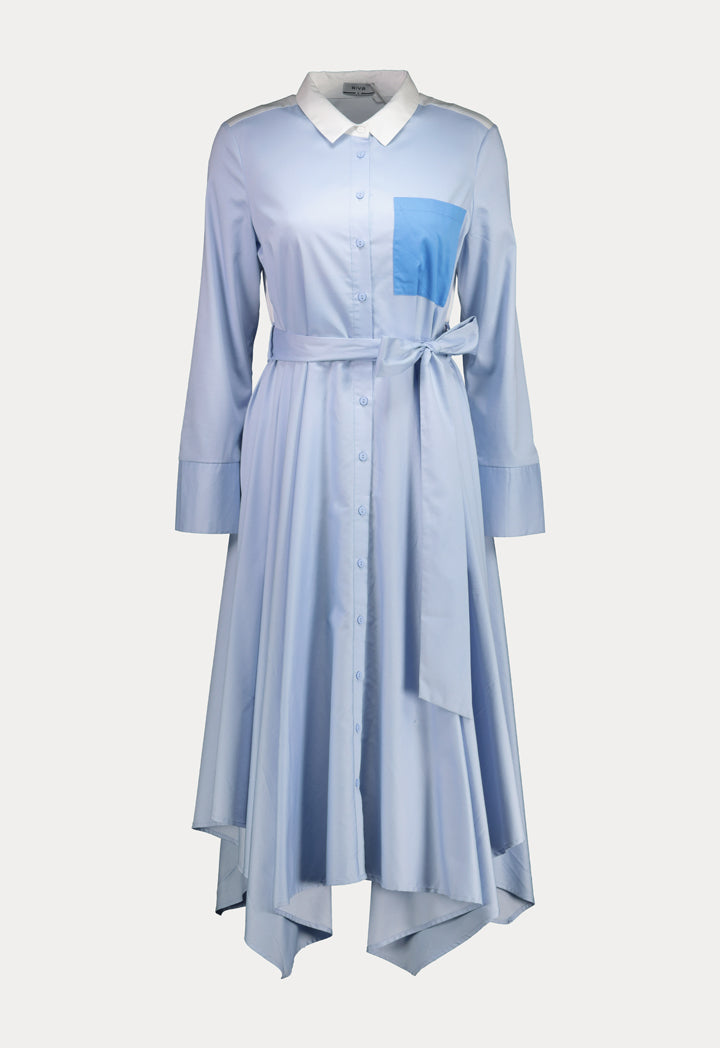 Color Block Shirt Dress