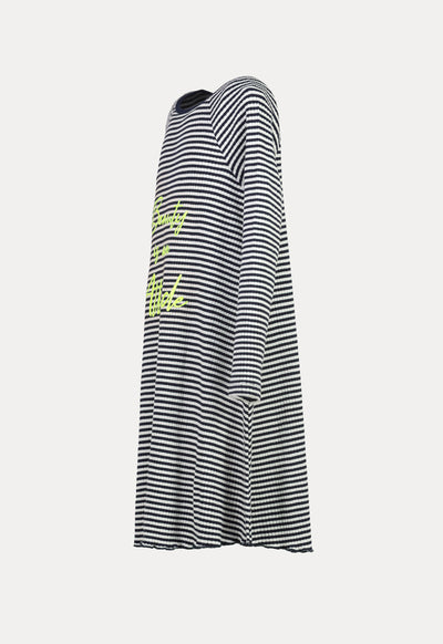 Striped Raglan Sleeve Ribbed Dress