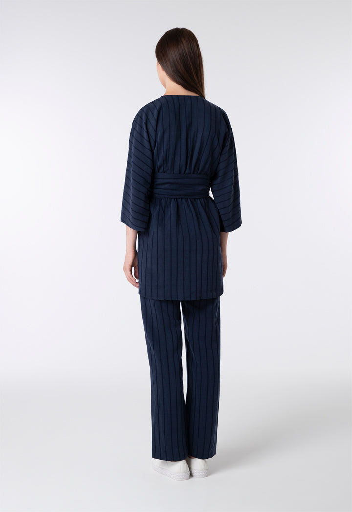 Textured Striped Pattern Trouser - Fresqa